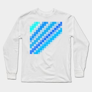 Blue pixel wave Long Sleeve T-Shirt